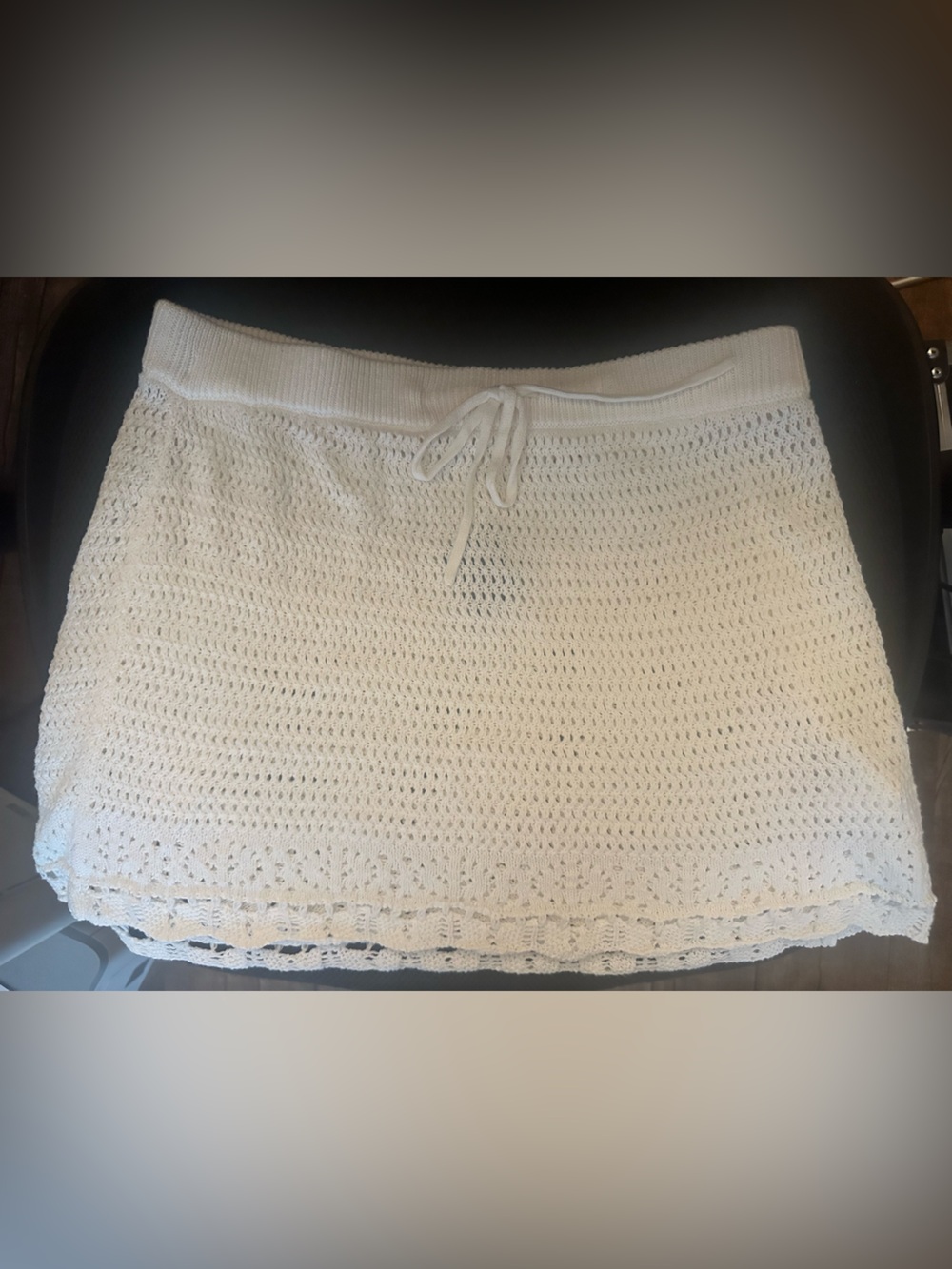 Hollister White Crochet Mini Skirt